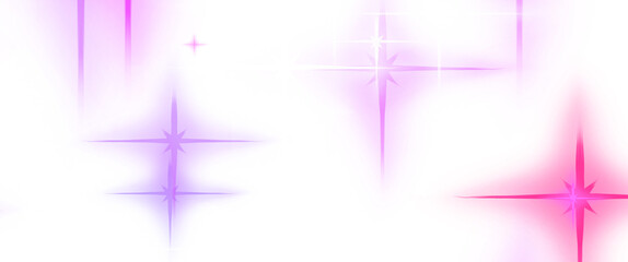 Wall Mural - illustration of purple pink and white stars light on transparent background clip art