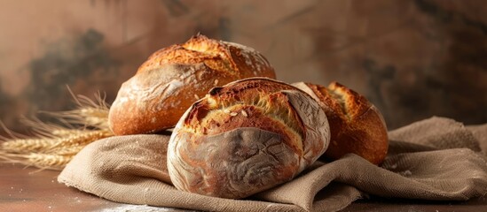 Wall Mural - Fresh, healthy bread presented in a natural studio setting.