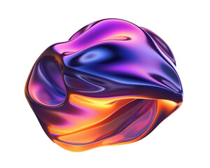 Wall Mural - bold colorful abstract liquid shape isolated. melted distorted blob form. trendy background shape pn