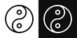 Yin yang vector line icon illustration.