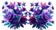 amazing Brilliant Purple flowers on transparent background 