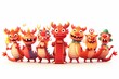 Mascottes mignonnes dragons tenant un parchemin de richesse de félicitations au bas de l'image de nombreuses expressions faciales - Nouvel An chinois