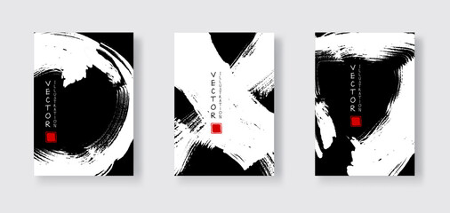white ink brush stroke on black background.