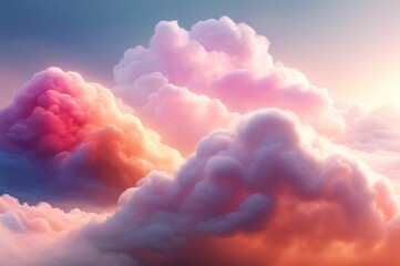 Wall Mural - Pink Clouds Background. Sky Background. Clouds Texture. Beautiful cloudscape with blue sky and pink clouds