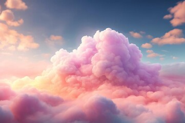 Wall Mural - Pink Clouds Background. Sky Background. Clouds Texture. Beautiful cloudscape with blue sky and pink clouds