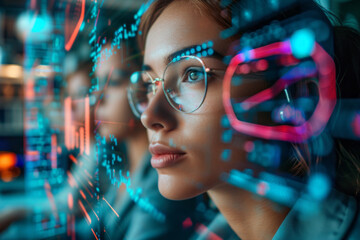 Data scientists work and Professional engineer provide maintenance in data center, technology and big data