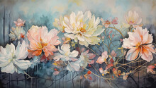 Watercolor Floral Background With Magnolia Flowers Watercolor Painting
