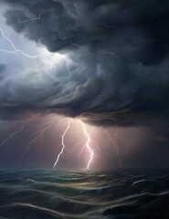 Thunderstorm over the sea