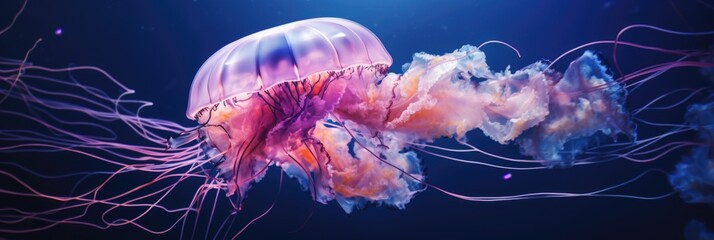 abstract colorful background of jellyfish in the ocean