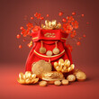 Moneybag for coins as gift during New Year celebration in China Asia