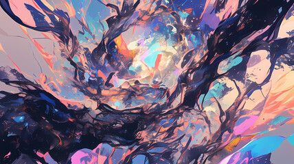 Wall Mural - Abstract Cosmic Fantasy Digital Art Concept Background