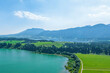 Sommer am Forggensee im Ostallgäu bei Schwangau-Brunnen, Blick zum nahen Bannwaldsee