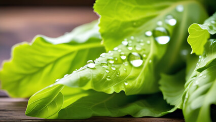 pure green salad leaves, healthy food