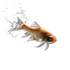 Wall Mural - Leaping Real Fish Isolated on Transparent Background - High-Resolution PNG Image