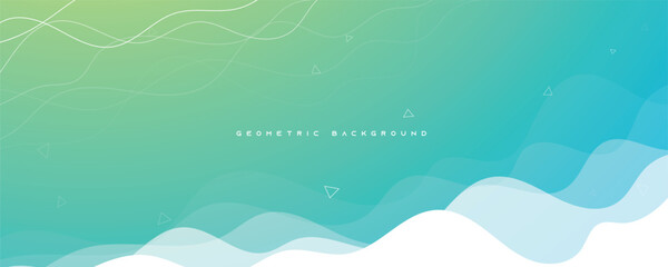 Abstract liquid background green gradient color banner design vector