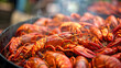 View of cooked crawfish.