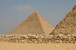 The Great Pyramids in Giza pyramid complex, Egypt. One of Seven Wonders of the World.