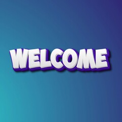 Sticker - 3D welcome text banner art