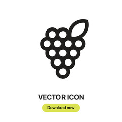 Leinwandbilder - Grapes icon vector. Linear-style sign for mobile concept and web design. Grapes symbol illustration. Pixel vector graphics - Vector.	