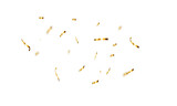 Fototapeta Do przedpokoju - Abstract luxury golden confetti glitter and dust falling down on transparent background. Shiny glittering dust background.