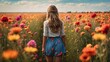 girl in poppy field