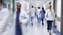 Blurred Abstract Image Of People In Hospital