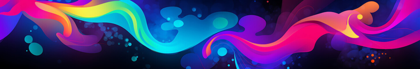 Wall Mural - abstract colorful background with neon glowing lines, glow in the dark style.