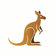 Wall Mural - Flat Logo of Vector Kangaroo Design.