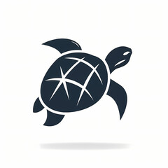 Wall Mural - Flat Logo of Vector Turtle Design.