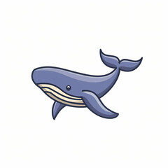 Wall Mural - Flat Logo of Vector Whale Design.