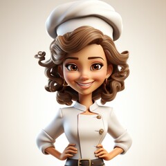 3D Chef Illustration in Cartoon Style