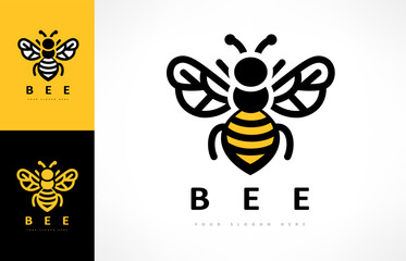 Wall Mural - Bee logo vector. Beekeeping design. Insect illustration.	