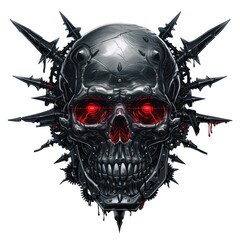 Wall Mural - A skull design for t-shirt, sticker, hoodie, and printing design, isolated on a white background