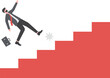 Falling businessman - Man stumbling and falls down.Business failure, career crisis and misfortune concept.
