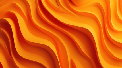 Wall Mural - 3D Abstract Background with Wavy Shape in orange Spectrum