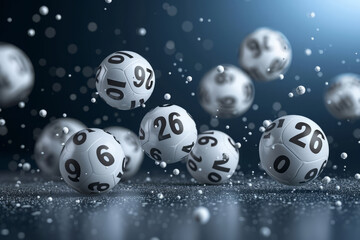 Poster - Lottery balls with number at abstract background, Lotto game