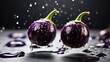 © Pixcellence - Fresh Eggplant with drops of water on blurred background