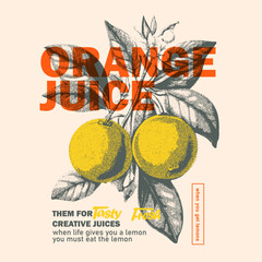 orange juice vintage retro summer print, its a fruit print, organic tasty fresh juice, food fashion for t-shirt sweat men's, women's kids boy , kids girls, print design