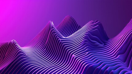 Wall Mural - 3D Abstract Background with Wavy Shape in purple Spectrum