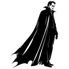 Wall Mural - Silhouette vampire black color only full body 