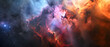 cosmos with a vivid depiction of nebulae in deep space, showcasing the colorful and dynamic cloud formations of star birth