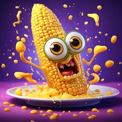 Funny cartoon corn