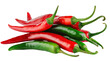  Pile of red and green hot chili peppers 
