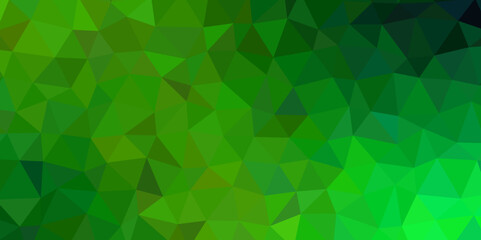 Wall Mural - Light luxury green vector polygon abstract Low Poly Background. Abstract polygonal Web Green vector. Abstract geometric background with shades of green  origami style with gradient.