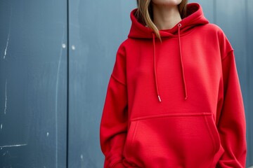 Vibrant Scarlet Hoodie, Perfect For Casual And Stylish Ensemble