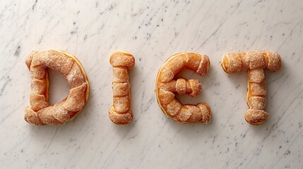 Wall Mural - Letters made from donuts writing 