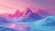 A serene fantasy landscape with vibrant pink and blue hues, possibly used for a game background, book illustration, or science fiction event.