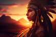 Beautiful portrait of shaman woman.