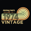 © Tee Design Zone - 50 Yr Old Gifts Classic Vintage 1974 Birthday Born in 1974 Retro T-Shirt