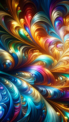 Wall Mural - abstract texture wallpaper and background with waves and curves in vivid colors. artistic pattern de